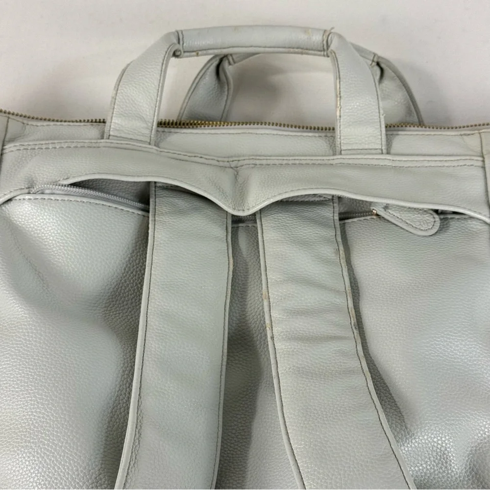 Lily Jade Caroline Convertible Vegan Leather Tote Diaper Bag Stone & Gold